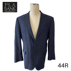 JoS A.Bank Men's 44R Linen Blend Navy Two Button Sports Coat Blazer Jacket